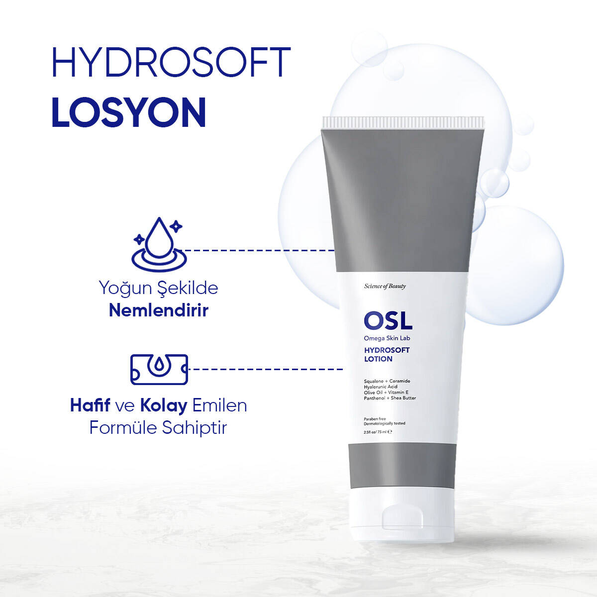 OSL Omega Skin Lab Yüz ve Vücut Için Nemlendirici Losyon - Hydrosoft Lotion 75ml - 3