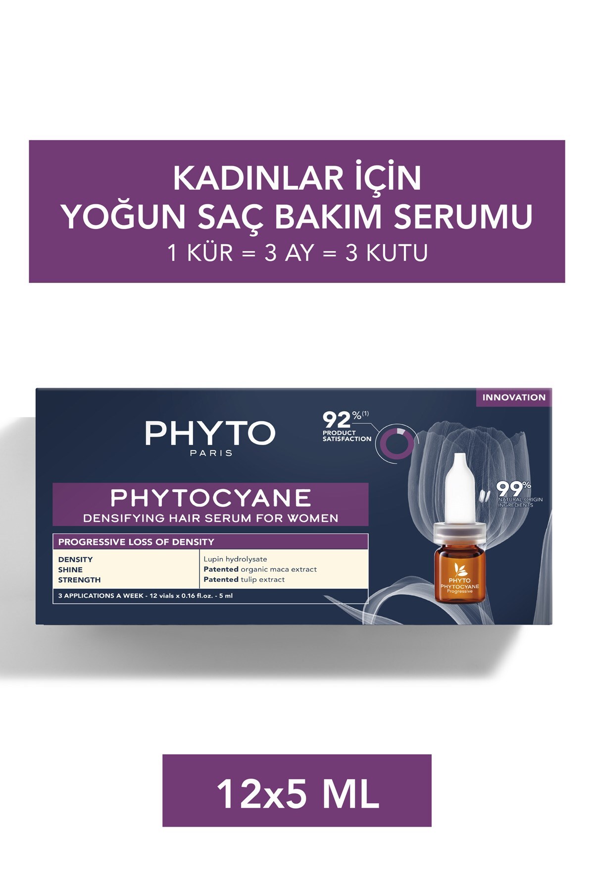 PHYTO Phytocyane Kadınlar İçin Saç Dökülmesi Karşıtı Bakım 12 Ampül x 5 ml - 1