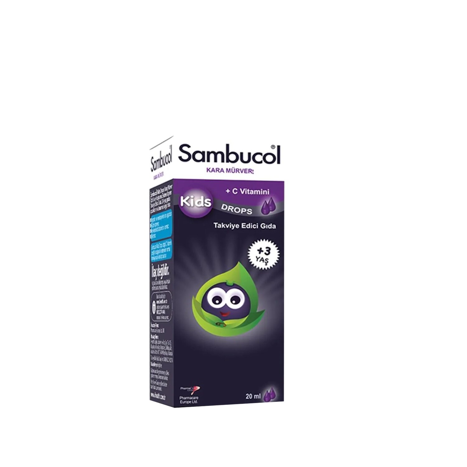 Sambucol Kids Drops Kara Mürver ve Kuşburnu İçeren Takviye Edici Gıda Damlası 20 ml - 1