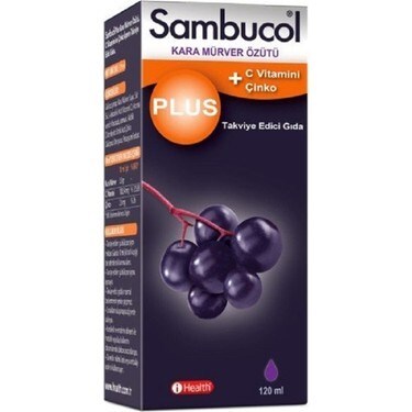 Sambucol Plus Şekersiz Kara Mürver + C Vitamini & Çinko 120 ml - 1