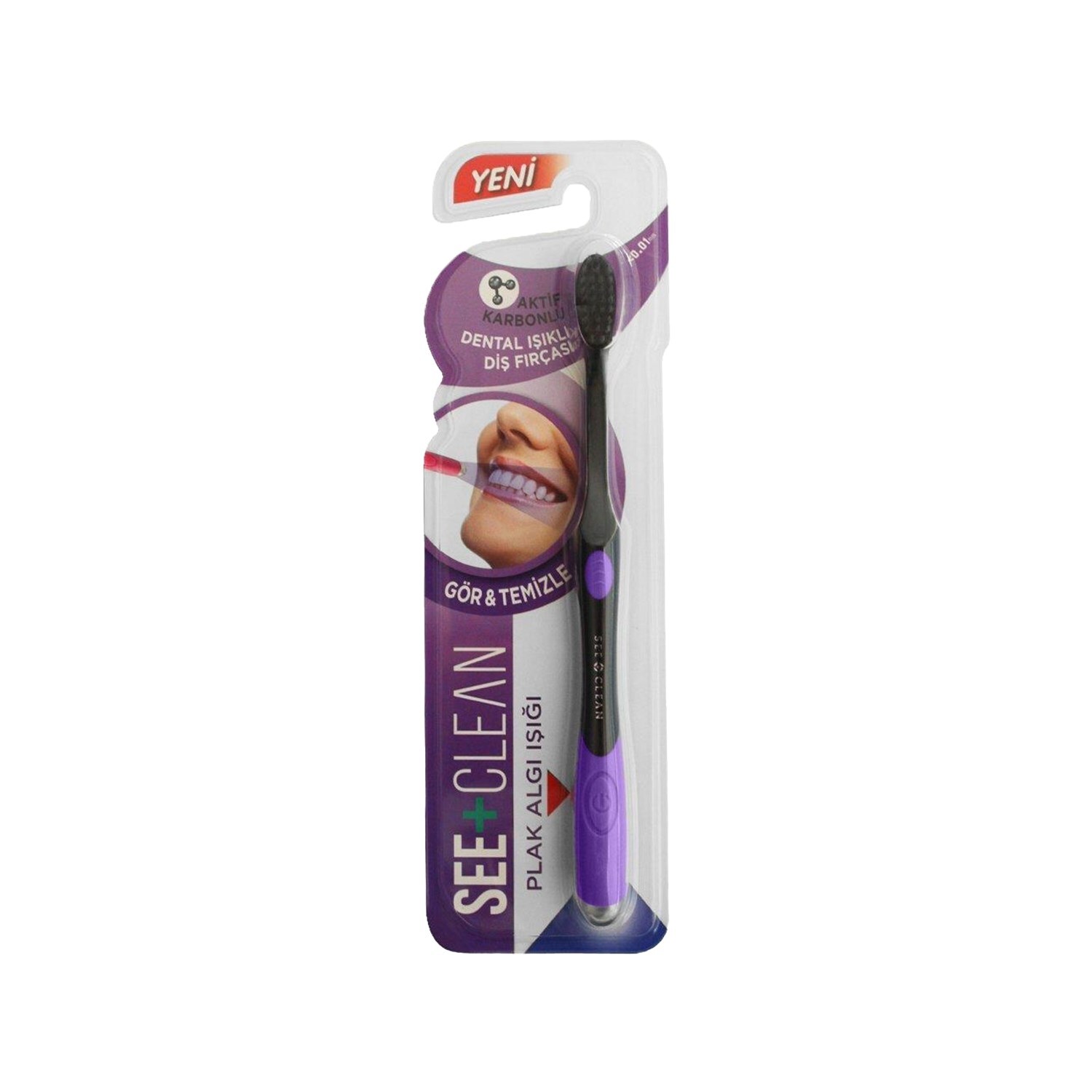 See Clean Plak Algılı Işıklı Diş Fırçası Mor - 1