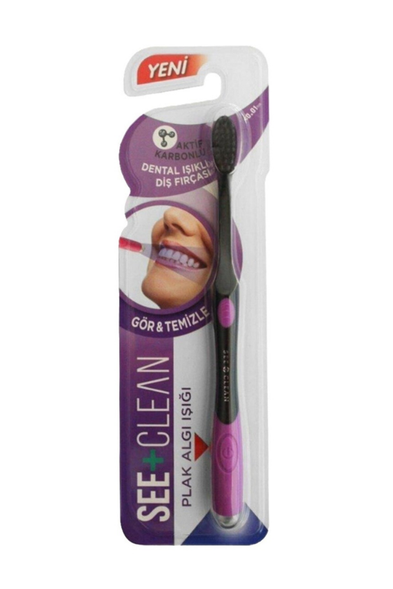 See Clean Plak Algılı Işıklı Diş Fırçası Pembe - 1