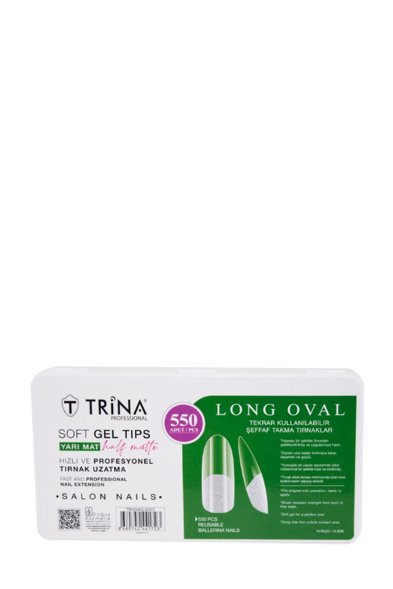Trina Yarı Mat Soft Jel Takma Tırnak Long Oval 550 Adet TRNNAIL0022 - 1