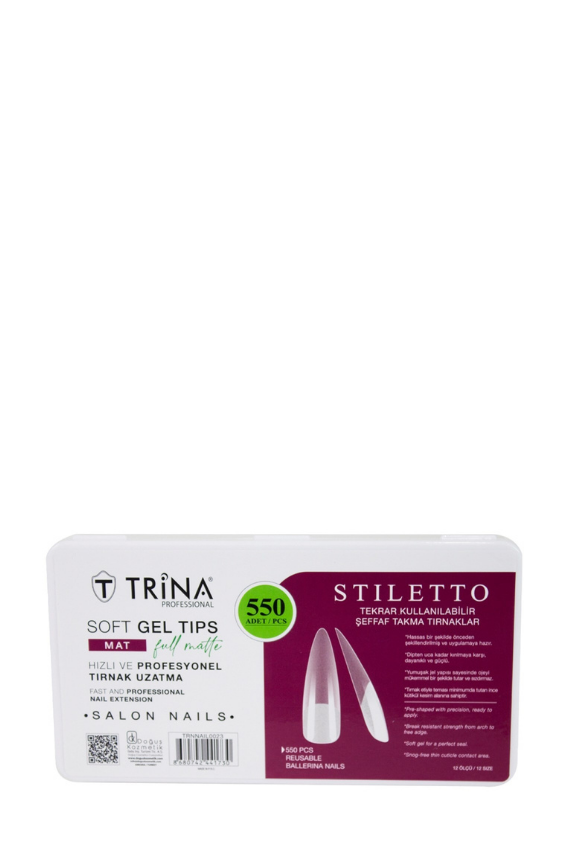 Trina Yarı Mat Soft Jel Takma Tırnak Stiletto 550 Adet TRNNAIL0019 - 1