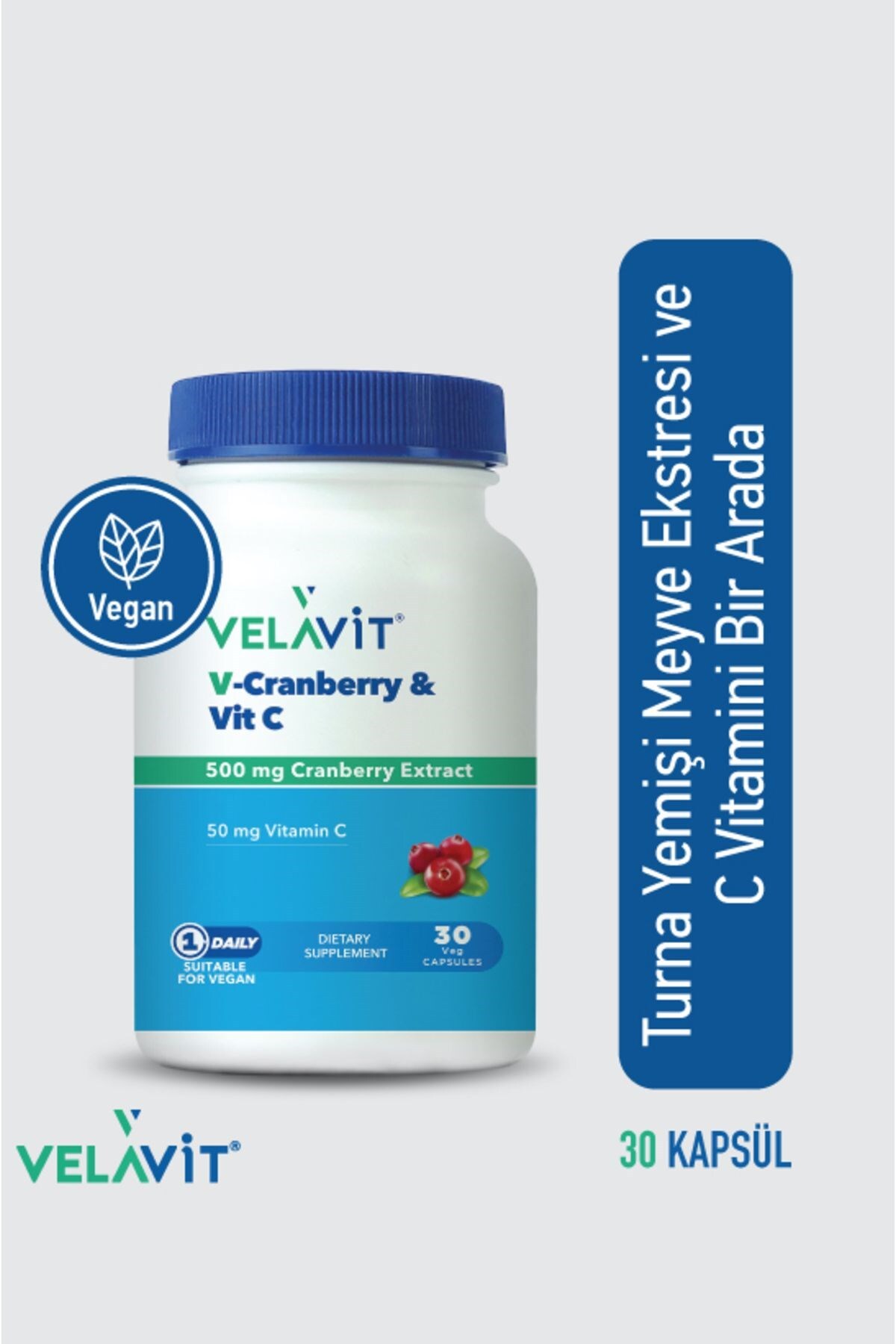 Velavit V-Cranberry & Vit C 30 Kapsül - 1
