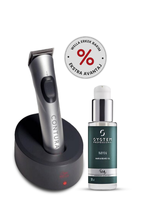 Wella System Professional Contura Tıraş Makinesi ve Saç ve Sakal Yağı 50 ml Set - 1